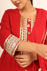 Crimson Hibiscus Kurta