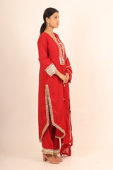 Crimson Hibiscus Kurta