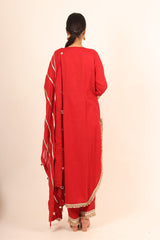 Crimson Hibiscus Kurta