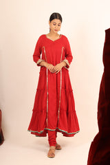 Crimson Hibiscus Kurta