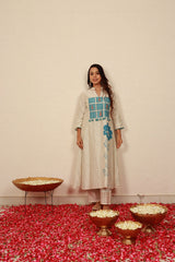 Azure Iris Chanderi Set