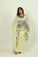 Satin digital print kaftan