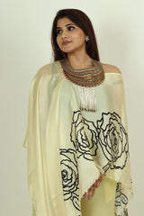Satin digital print kaftan