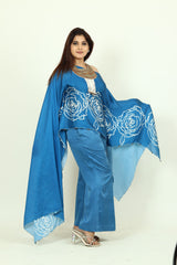 Satin digital print kaftan