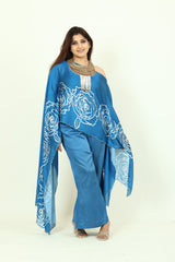 Satin digital print kaftan