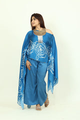 Satin digital print kaftan