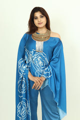 Satin digital print kaftan