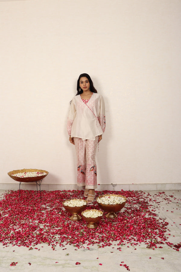 Chanderi block printed co-ord set