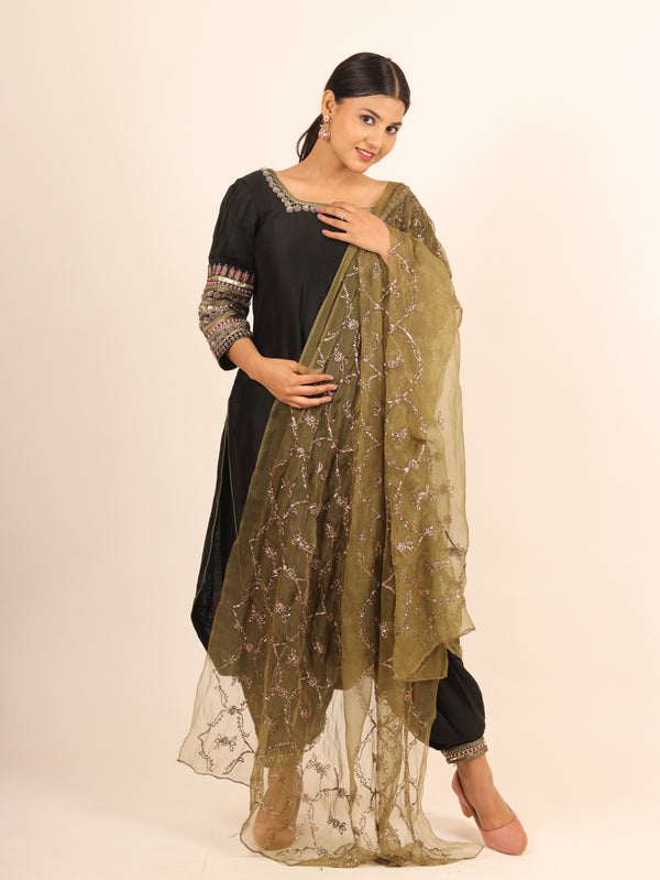 Light weight comfortable chanderi fabric suit