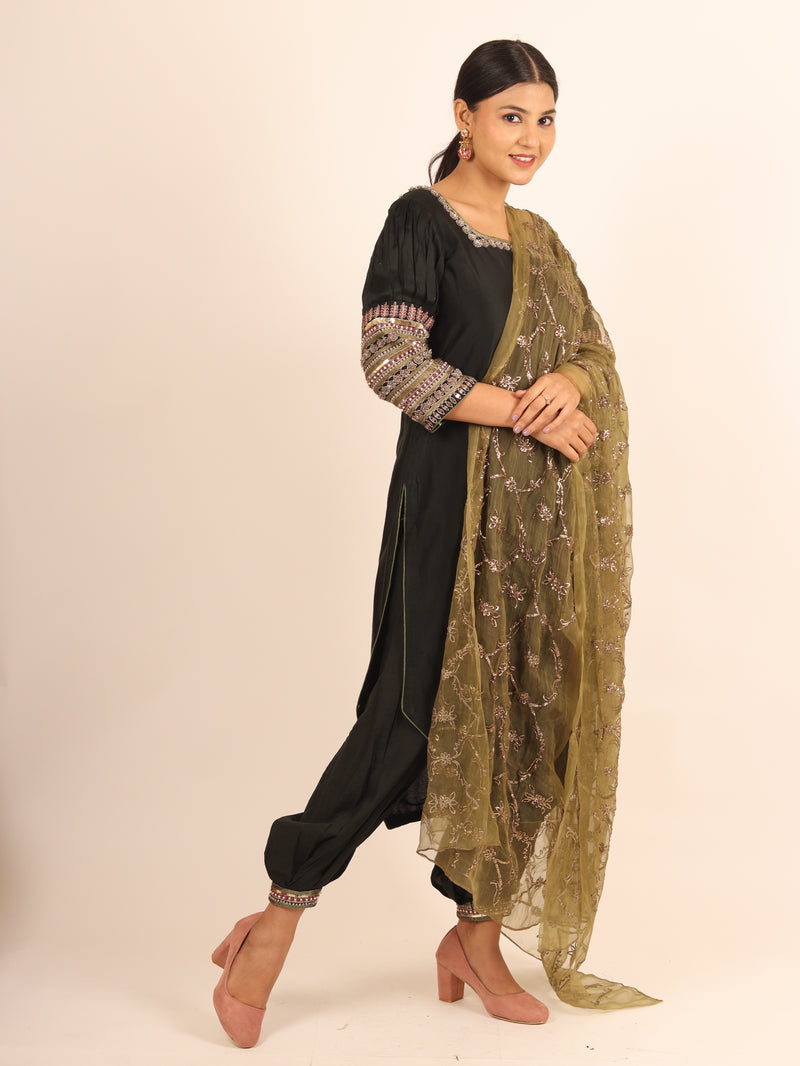 Light weight comfortable chanderi fabric suit