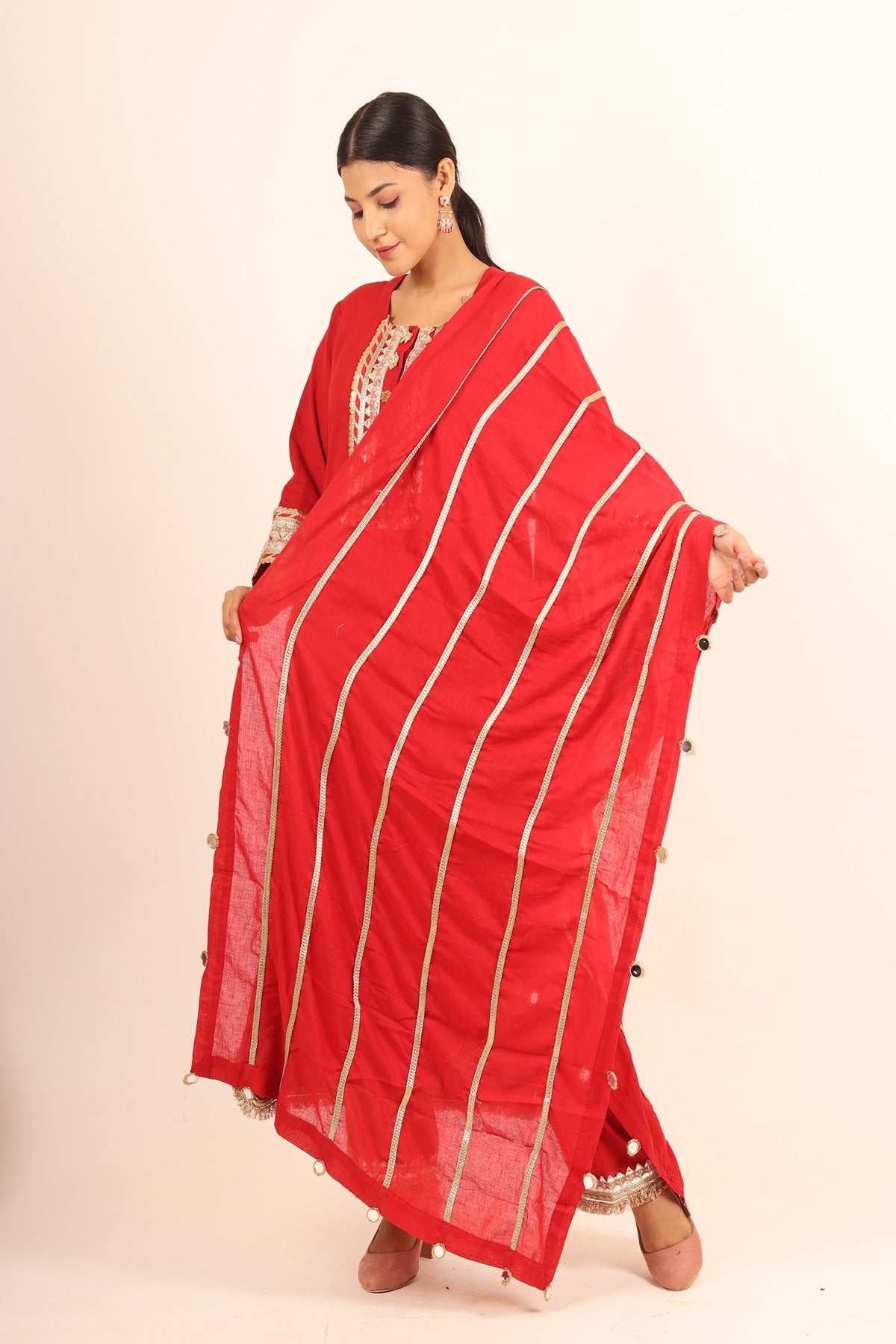 Crimson Hibiscus Kurta
