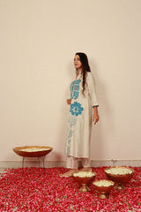 Azure Iris Chanderi Set