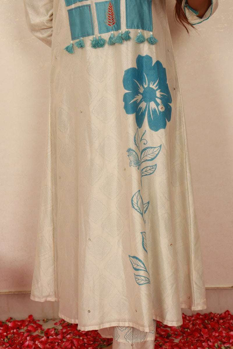 Azure Iris Chanderi Set