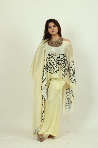 Satin digital print kaftan